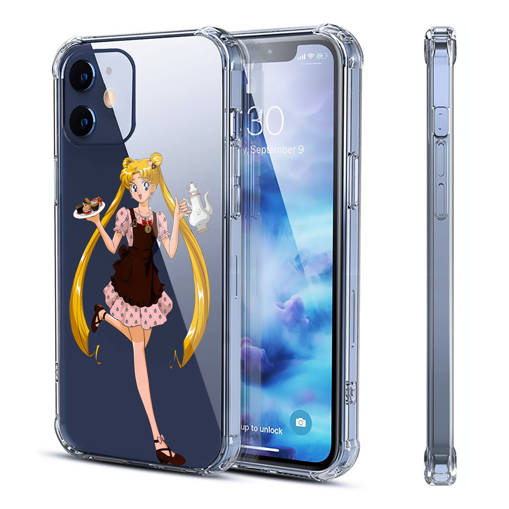 （画像用） 美少女戦士セーラームーン 愛野 美奈子 あいの みなこ Sailor Moon Aino Minako 【iPhone 12シリーズ対応】透明スマホケース（クリアソフトケース）